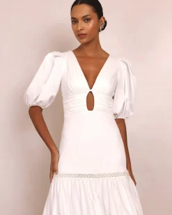 PatBO Plunge Sleeve Long Dress- Dresses & Jumpsuits
