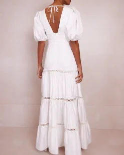 PatBO Plunge Sleeve Long Dress- Dresses & Jumpsuits