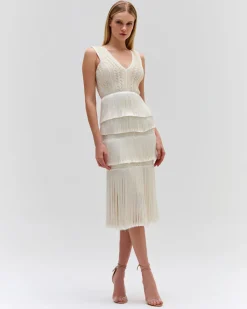 PatBO Plunging Fringe Midi Dress (FINAL SALE)- Dresses & Jumpsuits