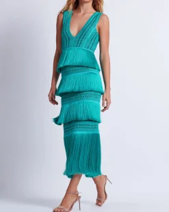 PatBO Plunging Fringe Midi Dress (FINAL SALE)- Dresses & Jumpsuits