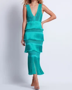 PatBO Plunging Fringe Midi Dress (FINAL SALE)- Dresses & Jumpsuits