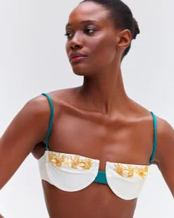 PatBO PORTOFINO HAND-BEADED BIKINI TOP- Bikinis