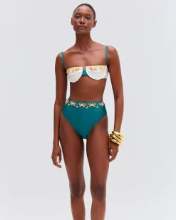 PatBO PORTOFINO HAND-BEADED BIKINI BOTTOM- Bikinis