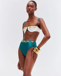 PatBO PORTOFINO HAND-BEADED BIKINI BOTTOM- Bikinis