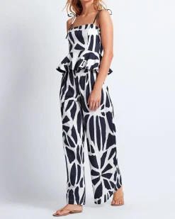 PatBO Printed Cotton Peplum Top (FINAL SALE)- Tops & Bodysuits