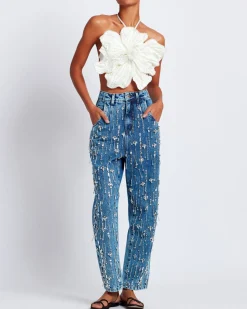 PatBO Rhinestone Beaded Jeans- Matching Sets|Denim