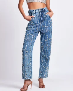 PatBO Rhinestone Beaded Jeans- Matching Sets|Denim