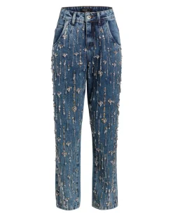 PatBO Rhinestone Beaded Jeans- Matching Sets|Denim