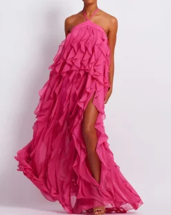 PatBO Ruffle Halterneck Maxi Dress (FINAL SALE)- Dresses & Jumpsuits