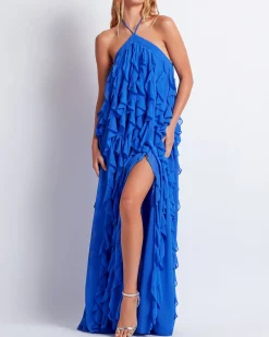 PatBO RUFFLE HALTERNECK MAXI DRESS (FINAL SALE)- Dresses & Jumpsuits