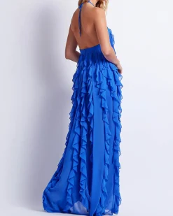 PatBO RUFFLE HALTERNECK MAXI DRESS (FINAL SALE)- Dresses & Jumpsuits