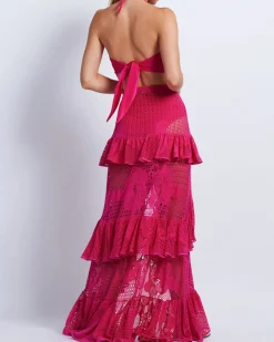 PatBO Ruffled Lace Beach Skirt- Cover-ups