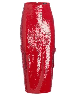PatBO Sequin Cargo Midi Skirt (FINAL SALE)- Bottoms