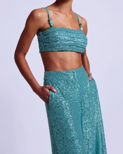 PatBO Sequin Cropped Top (FINAL SALE)- Tops & Bodysuits