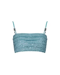 PatBO Sequin Cropped Top (FINAL SALE)- Tops & Bodysuits