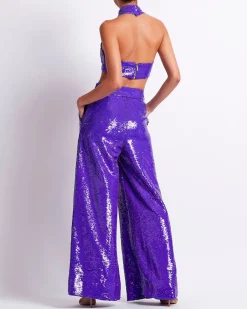 PatBO SEQUIN WIDE LEG PANT (FINAL SALE)- Bottoms