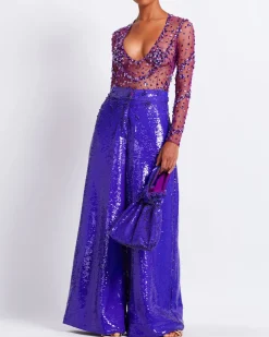 PatBO SEQUIN WIDE LEG PANT (FINAL SALE)- Bottoms