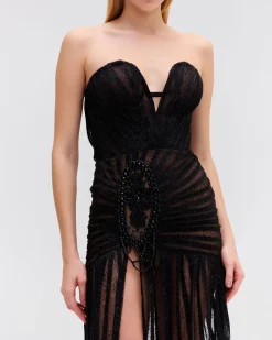 PatBO Sparkle Tulle Strapless Maxi Dress (RUNWAY)- Dresses & Jumpsuits