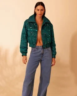 PatBO Stardust Beaded Bomber- Jackets