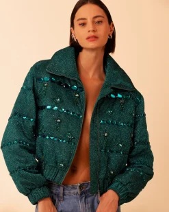 PatBO Stardust Beaded Bomber- Jackets