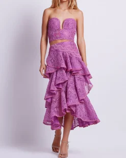 PatBO Strapless Lace Bustier (EXCLUSIVE)- Tops & Bodysuits