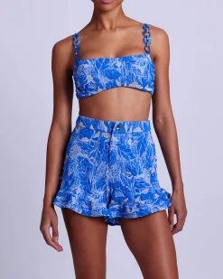 PatBO Stretch Jacquard Cropped Top (FINAL SALE)- Tops & Bodysuits
