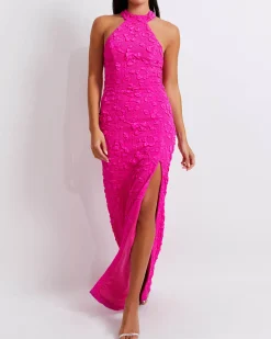 PatBO Stretch Jacquard High Neck Maxi Dress (FINAL SALE)- Dresses & Jumpsuits