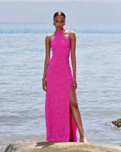 PatBO Stretch Jacquard High Neck Maxi Dress (FINAL SALE)- Dresses & Jumpsuits