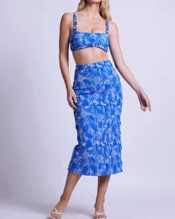 PatBO Stretch Jacquard Midi Skirt (FINAL SALE)- Bottoms