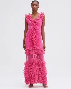 PatBO Stretch Tulle Maxi Dress- Dresses & Jumpsuits