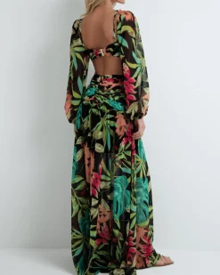 PatBO TROPICALIA STRETCH CROPPED TOP (FINAL SALE)- Tops & Bodysuits