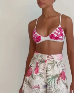 PatBO Viera Embroidered Bikini Top (FINAL SALE)- Bikinis