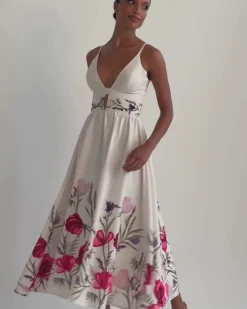 PatBO Viera V-Neck Midi Dress (FINAL SALE)- Dresses & Jumpsuits