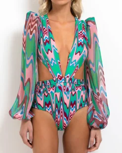 PatBO Wave Cut-Out Bodysuit (FINAL SALE)- One Pieces