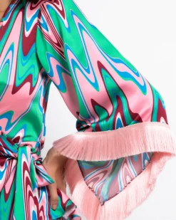 PatBO Wave Fringe Trim Wrap Top (EXCLUSIVE/FINAL SALE)- Tops & Bodysuits