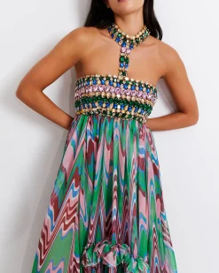 PatBO Wave Hand-Beaded Gown (EXCLUSIVE) (FINAL SALE)- Dresses & Jumpsuits