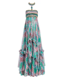 PatBO Wave Hand-Beaded Gown (EXCLUSIVE) (FINAL SALE)- Dresses & Jumpsuits