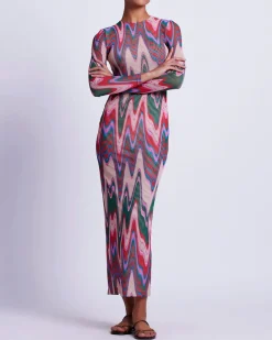 PatBO Wave Printed Tulle Maxi Dress (FINAL SALE)- Dresses & Jumpsuits