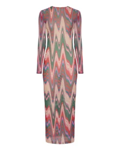 PatBO Wave Printed Tulle Maxi Dress (FINAL SALE)- Dresses & Jumpsuits