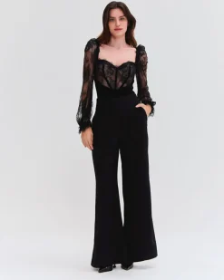 PatBO WIDE LEG CREPE PANT- Bottoms