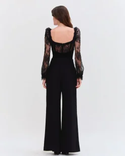 PatBO WIDE LEG CREPE PANT- Bottoms