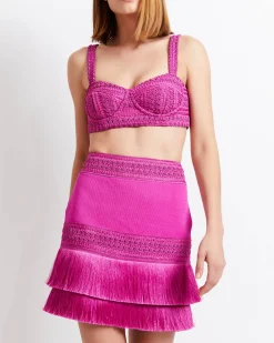 PatBO Woven Cropped Top X Harrods (FINAL SALE)- Tops & Bodysuits